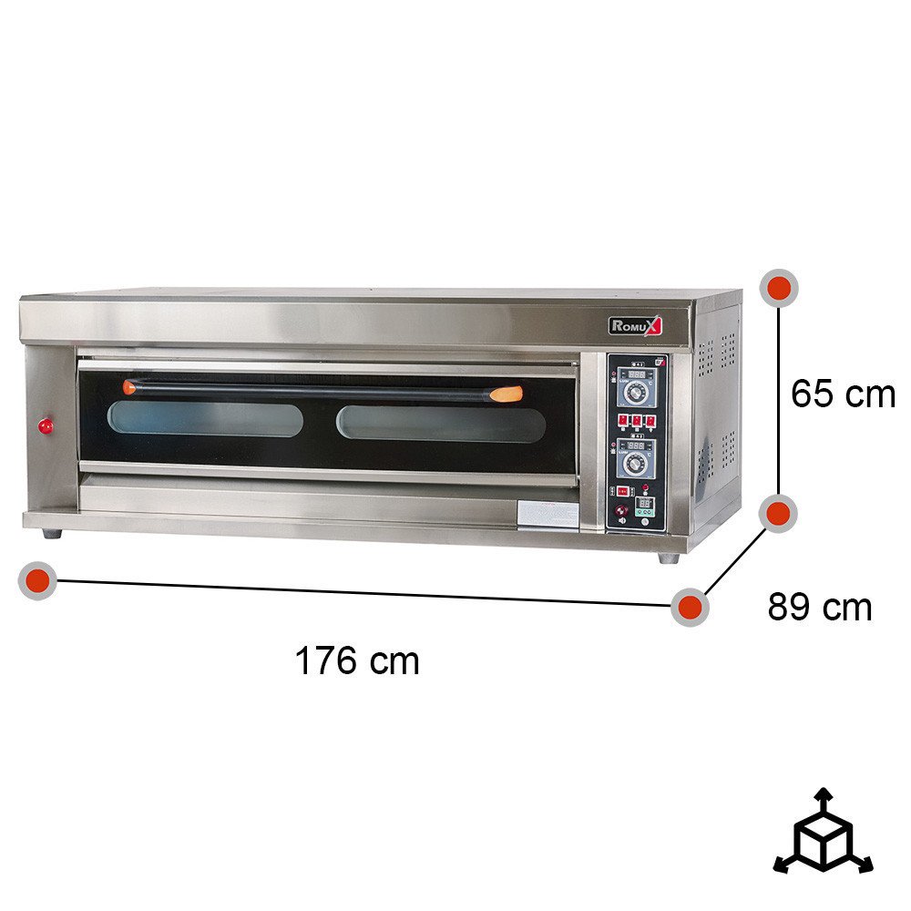 Horno de Pizza Industrial Gas Natural 8x32 cm Romux | Maquinaria Hostelería
