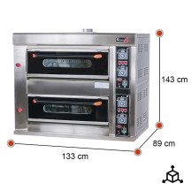 Horno de Pizza Industrial Doble 4+4x32 cm Romux | Equipamiento Industrial