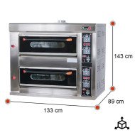Horno de Pizza Industrial Doble 4+4x32 cm Romux | Equipamiento Industrial