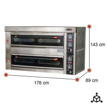 Horno de Pizza Industrial Doble 8+8x32cm Romux | Equipamiento Industrial