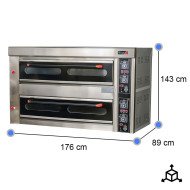 Horno de Pizza Gas Natural Doble 8x32 cm Cleiton | Equipamiento Industrial