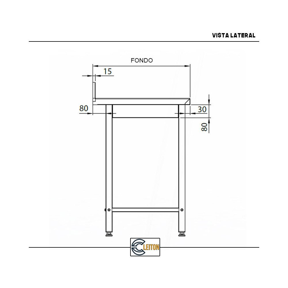 Mesa Mural Desmontable 600x800x850 mm Cleiton | Equipamiento Industrial