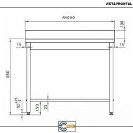Mesa Mural Desmontable 600x800x850 mm Cleiton | Equipamiento Industrial