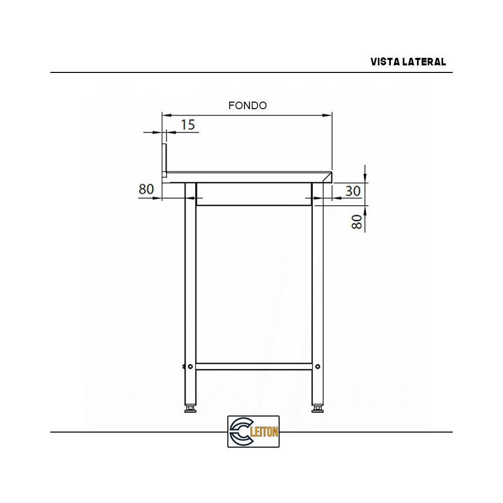 Mesa Mural Desmontable 2000x800x850mm Cleiton | Equipamiento Industrial