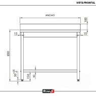 Mesa Mural Desmontable 600x800x850 mm | Equipamiento Industrial