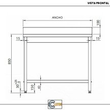 Mesa Mural 600x800mm Desmontable Cleiton | Equipamiento Industrial