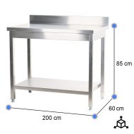 Mesa Mural 2000x600mm Desmontable Cleiton | Equipamiento Industrial