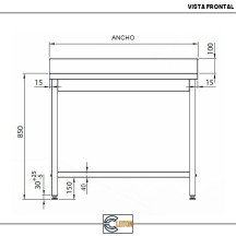 Mesa Mural Desmontable 2000x800mm Cleiton | Equipamiento Industrial