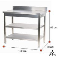 Mesa Mural Desmontable 1500x800x850 mm Romux | Equipamiento Industrial