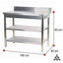 Mesa Mural Desmontable 1800x800x850 mm Romux | Equipamiento Industrial