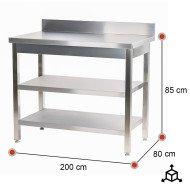 Mesa Mural Desmontable 2000x800x850 mm Romux | Equipamiento Industrial