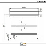 Mesa Mural Desmontable 600x800x850 mm | Gastroten