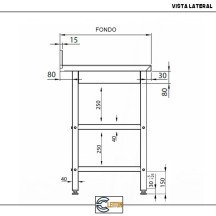 Mesa Mural Desmontable 1500x800x850 mm | Gastroten