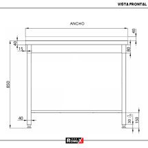 Mesa de Trabajo Acero Inoxidable para Hostelria 800x800 mm | ROMUX Profesional