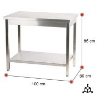 Mesa de Trabajo Acero Inoxidable para Hostelria 1000x800 mm | ROMUX Profesional