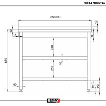Mesa de Trabajo Acero Inoxidable para Hostelria 600x800 mm | ROMUX Profesional