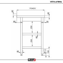 Mesa de Trabajo Acero Inoxidable para Hostelria 600x800 mm | ROMUX Profesional