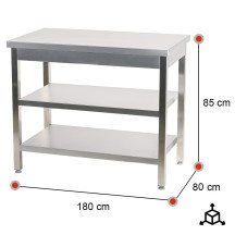 Mesa de Trabajo Acero Inoxidable para Hostelria 1800x800 mm | ROMUX Profesional