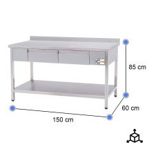 Mesa Mural Desmontable 1500x600x850 mm | Gastroten