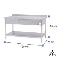 Mesa Mural Desmontable 1200x700 mm Cleiton | Equipamiento Industrial
