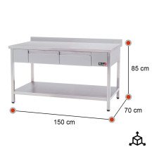Mesa Mural Desmontable 1500x700mm Romux | Equipamiento Industrial