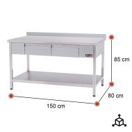 Mesa Mural Desmontable 1500x800 mm Romux | Equipamiento Industrial
