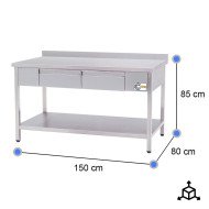Mesa Mural Desmontable 1500x800x850 mm | Equipamiento Industrial