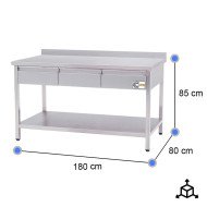 Mesa Mural Desmontable 1800x800mm Cleiton | Equipamiento Industrial