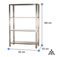 Estantería de Pie 4 Estantes 800x500x1800 mm | Equipamiento Industrial