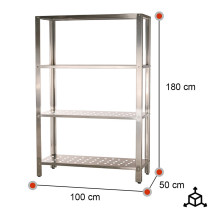 Estantería de Pie 4 Estantes 1000x500x1800mm | Romux