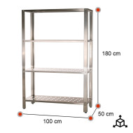 Estantería de Pie 4 Estantes 1000x500x1800mm | Romux