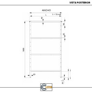 Estantería de Pie 4 Estantes 1000x500x1800 mm | Equipamiento Industrial