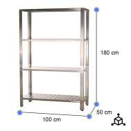 Estantería de Pie 4 Estantes 1000x500x1800 mm | Equipamiento Industrial