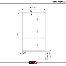 Estantería de Pie 4 Estantes 1200x500x1800 mm | Romux