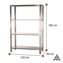 Estantería de Pie 4 Estantes 1200x500x1800 mm | Romux