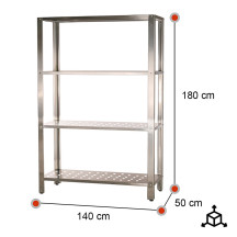 Estantería de Pie 4 Estantes 1400x500x1800 mm Romux | Equipamiento Industrial