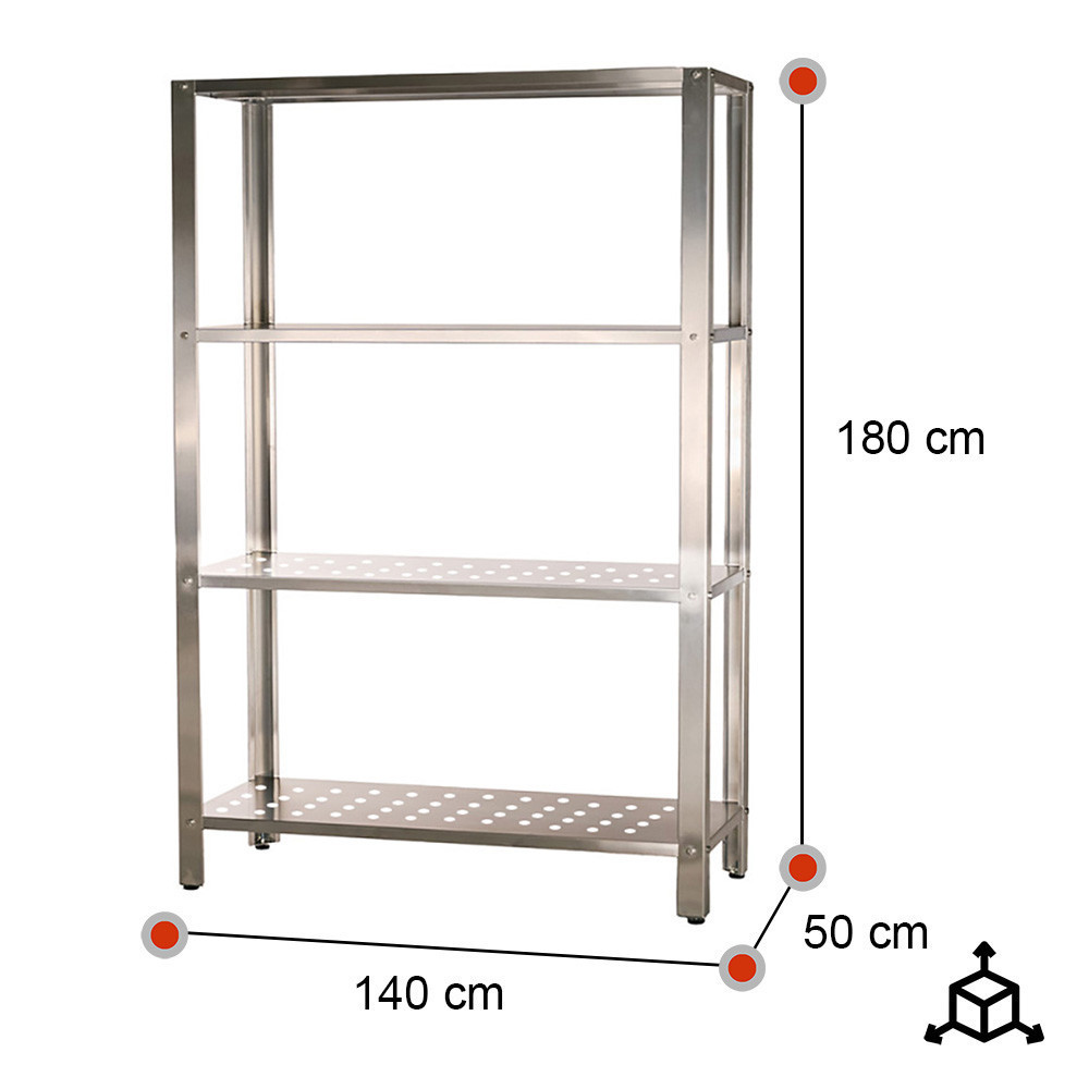 Estantería de Pie 4 Estantes 1400x500x1800 mm Romux | Equipamiento Industrial