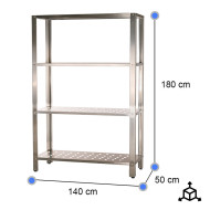 Estantería de Pie 4 Estantes 1400x500x1800mm | Gastroten