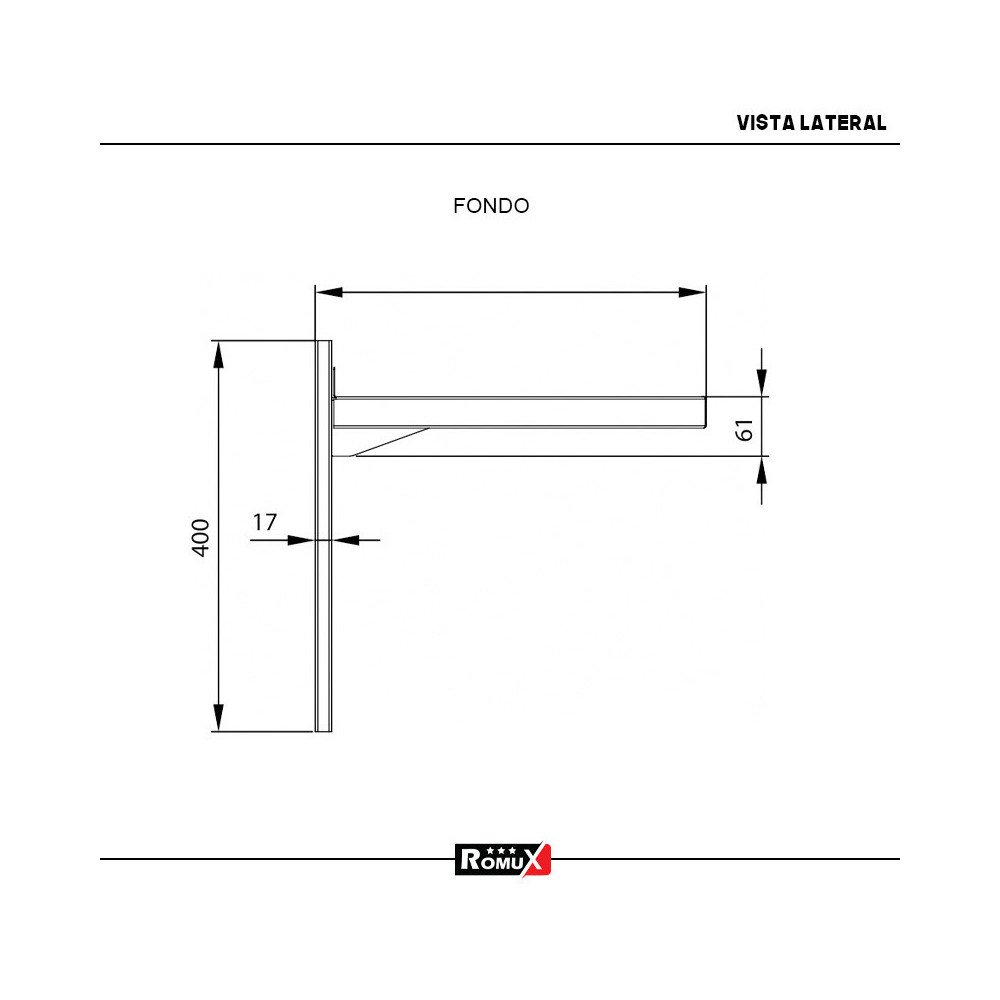 Estante de Pared Ajustable 800x300mm Romux | Equipamiento Industrial