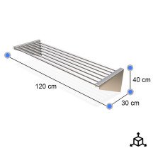 Estante de Pared Simple Ajustable 1200x300mm | Gastroten