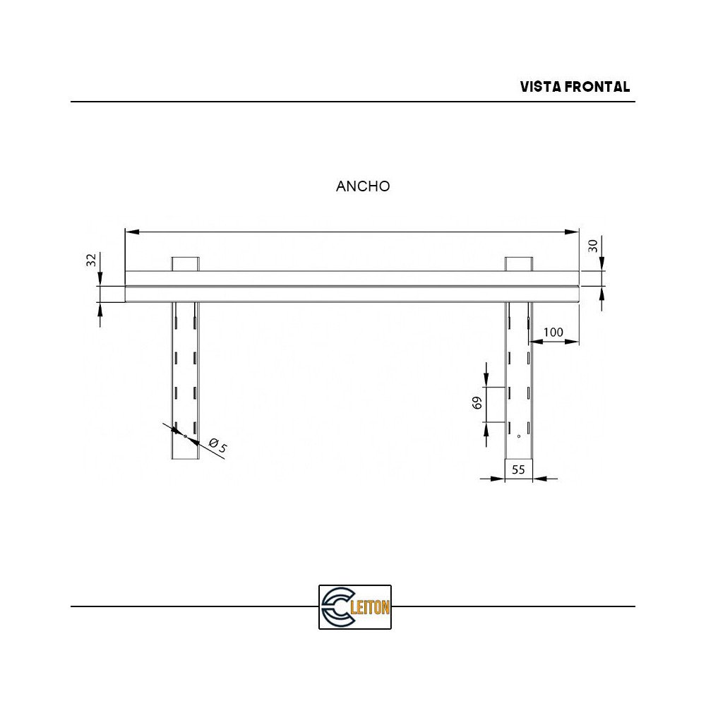 Estante de Pared Ajustable 1200x400mm Cleiton | Equipamiento Industrial