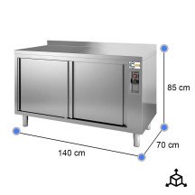 Mesa Caliente De Trabajo Acero Inoxidable Para Hosteleria Cleiton 1400