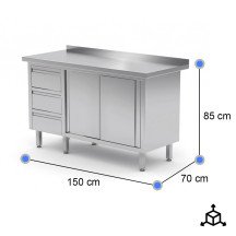 Mesa De Trabajo Acero Inoxidable Para Hosteleria Cleiton 1500X700 Mm