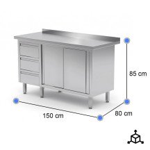 Mesa De Trabajo Acero Inoxidable Para Hosteleria Cleiton 1500X800 Mm