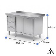 Mesa De Trabajo Acero Inoxidable Para Hosteleria Cleiton 1500X800 Mm