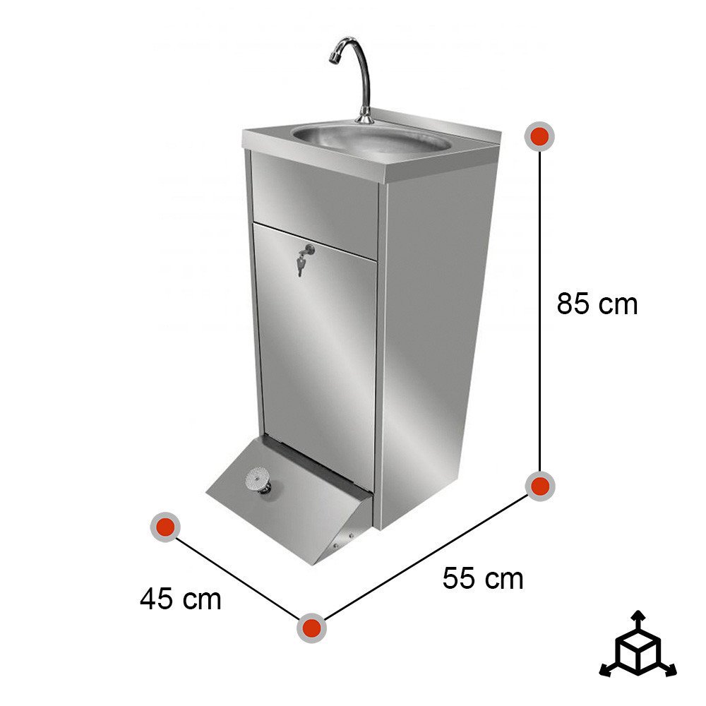 Lavamanos Romux 450x550 mm con Pedestal | Equipamiento Industrial