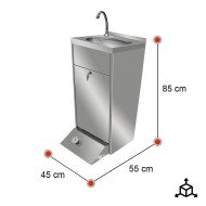 Lavamanos Romux 450x550 mm con Pedestal | Equipamiento Industrial