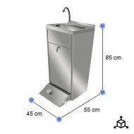 Lavamanos con Pedestal 450x550x850 mm Cleiton | Lavado Industrial