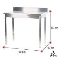 Mesa Mural Desmontable 600x600x850 mm Romux | Equipamiento Industrial