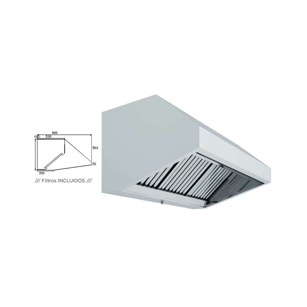 Campana Mural 200x80x70 Filtros Incluidos | Gastroten